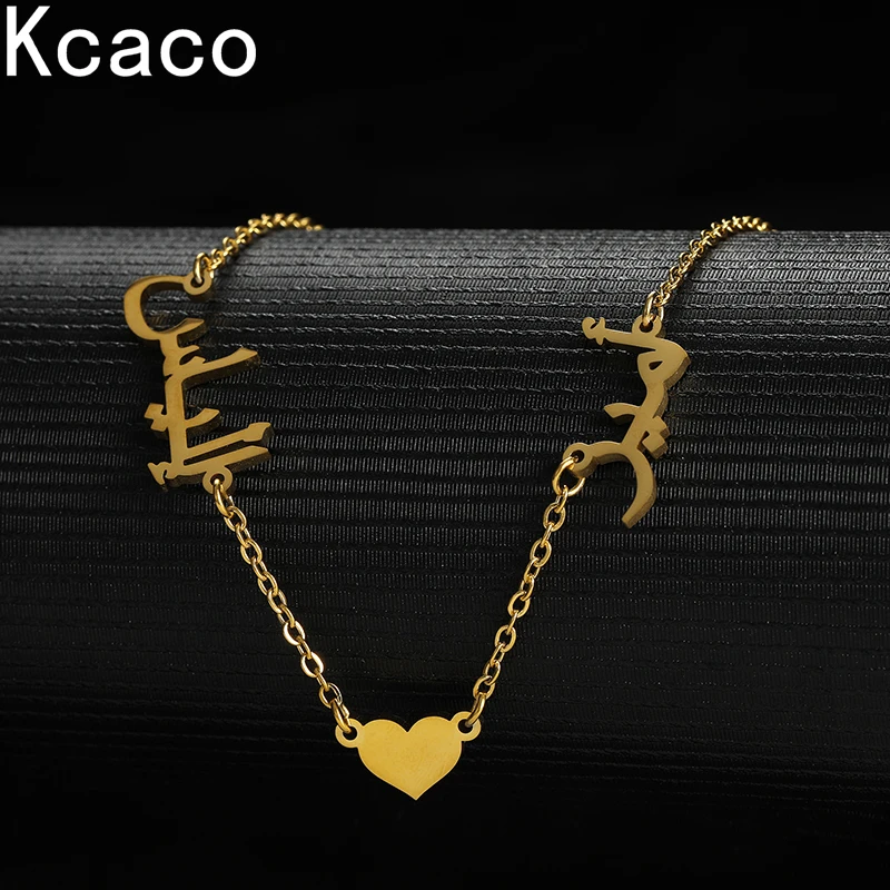 Islam Jewelry Personalized 2 Arabic Names with Heart Necklace Stainless Steel Letter Gold Plated Chain Choker for Women Gift
Islam Jewelry Personalized 2 Arabic Names with Heart Necklace Stainless Steel Letter Gold Plated Chain Choker for Women Gift