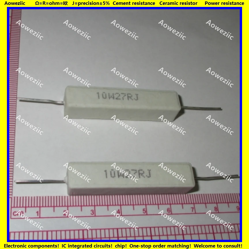10Pcs RX27 Horizontal cement resistor 10W 27 ohm 27 R 27 RJ 10W27RJ 10W27ohm Ceramic Resistance precision 5% Power resistance
10Pcs RX27 Horizontal cement resistor 10W 27 ohm 27 R 27 RJ 10W27RJ 10W27ohm Ceramic Resistance precision 5% Power resistance