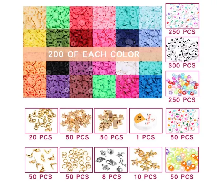 24 Color 6mm Flat Round Polymer Clay Beads Kit Charms Spacer Set for DIY Bracelet Accessories Jewelry Making Findings
24 Color 6mm Flat Round Polymer Clay Beads Kit Charms Spacer Set for DIY Bracelet Accessories Jewelry Making Findings