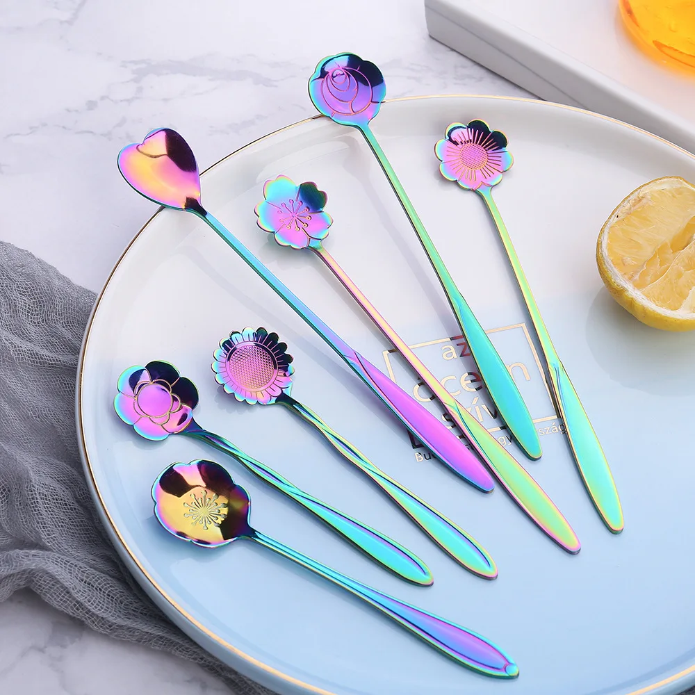 50pcs Color Tableware Flower-Shaped Coffee Spoon Long Handle Rose Stirring Small Spoon Crystal Flower Spoon Smoothie Spoon
50pcs Color Tableware Flower-Shaped Coffee Spoon Long Handle Rose Stirring Small Spoon Crystal Flower Spoon Smoothie Spoon
