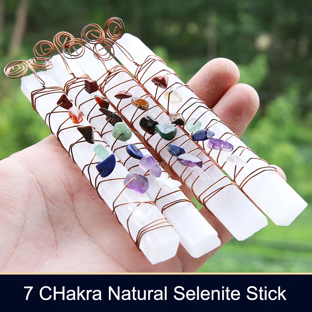 7 Chakra Reiki Healing Crystal Copper Wire Wraped Raw Selenite Stick With Natural Chip Stones for Yoga Meditation Balancing
7 Chakra Reiki Healing Crystal Copper Wire Wraped Raw Selenite Stick With Natural Chip Stones for Yoga Meditation Balancing