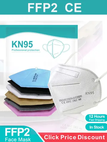 5 Layers Non-wove Adult ffp2 mask kn95 reusable mascarillas fpp2 mask KN95 CE Certified FFP2 face mask mascarilla kn95
