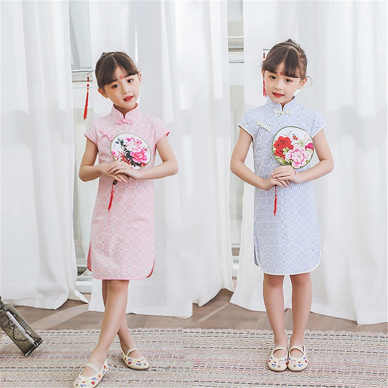 Children's improved cheongsam skirt plaid pink blue cheongsam Tang suit Chinese style children's wear dress Hanfu qipao dress
Children's improved cheongsam skirt plaid pink blue cheongsam Tang suit Chinese style children's wear dress Hanfu qipao dress