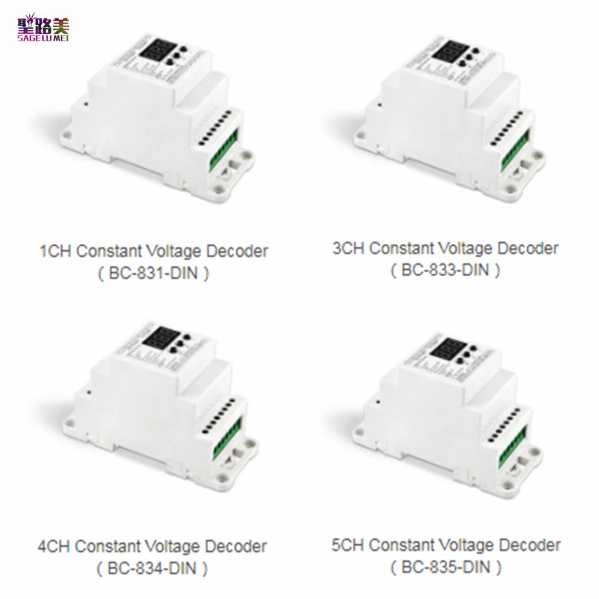 BC-831 833 834 835 DC12-24V Din Rail DMX512 constant voltage Decoder 1CH 3CH 4CH 5CH LED CV DMX 1990 Signal TO PWM Controller
BC-831 833 834 835 DC12-24V Din Rail DMX512 constant voltage Decoder 1CH 3CH 4CH 5CH LED CV DMX 1990 Signal TO PWM Controller