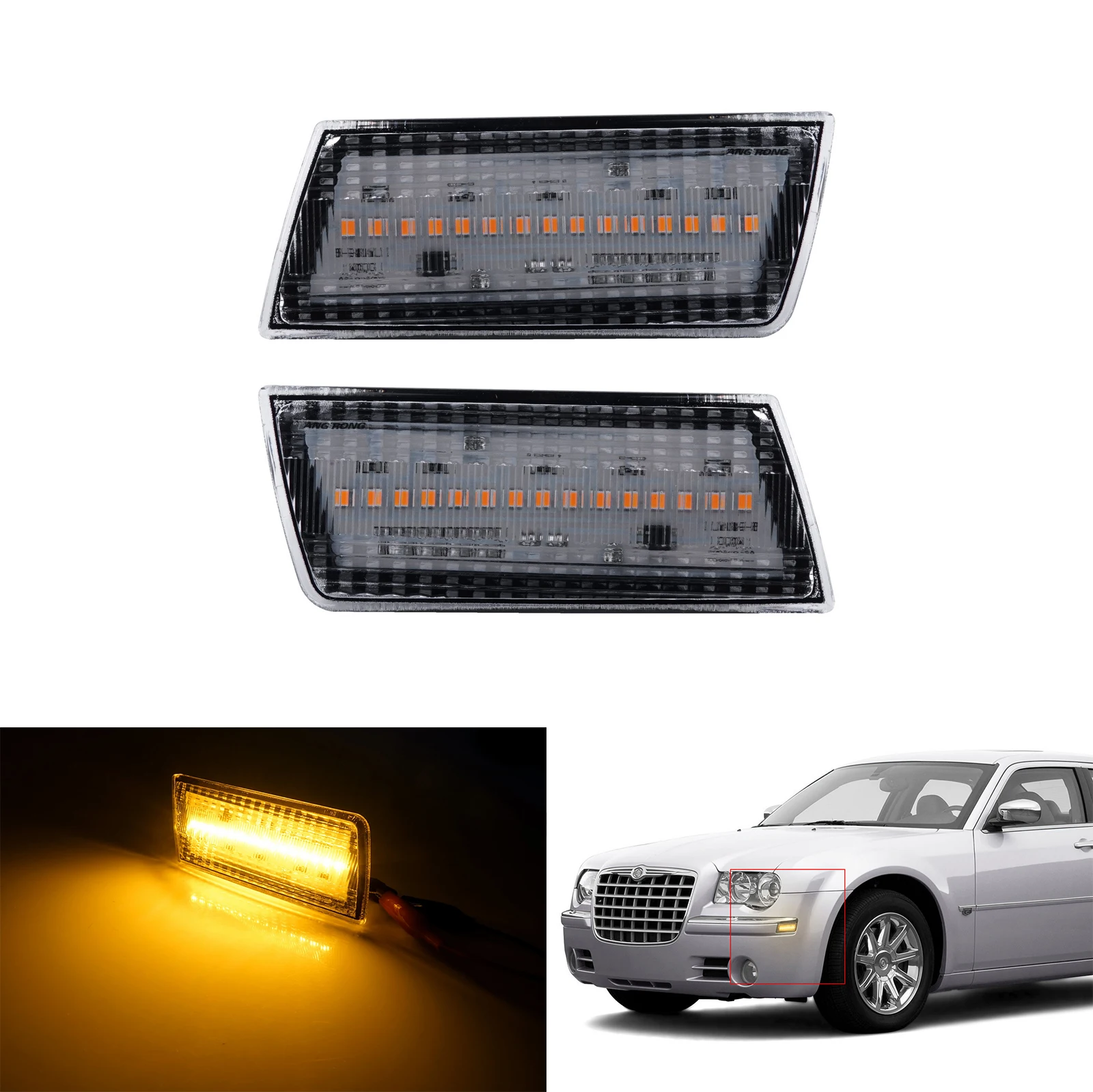 ANGRONG 2x для Chrysler 300 2005-2014 Янтарный светодиодный боковой маркер указателя поворосветильник прозрачная линза
ANGRONG 2x для Chrysler 300 2005-2014 Янтарный светодиодный боковой маркер указателя поворосветильник прозрачная линза