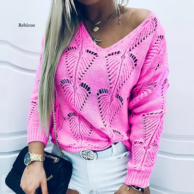 Women Spring Fashion Knitted Sweater Sexy Off Shoulder V Neck Long Sleeve Tops Elegant Ladies Hollow Out Pullovers Knitwear
Women Spring Fashion Knitted Sweater Sexy Off Shoulder V Neck Long Sleeve Tops Elegant Ladies Hollow Out Pullovers Knitwear