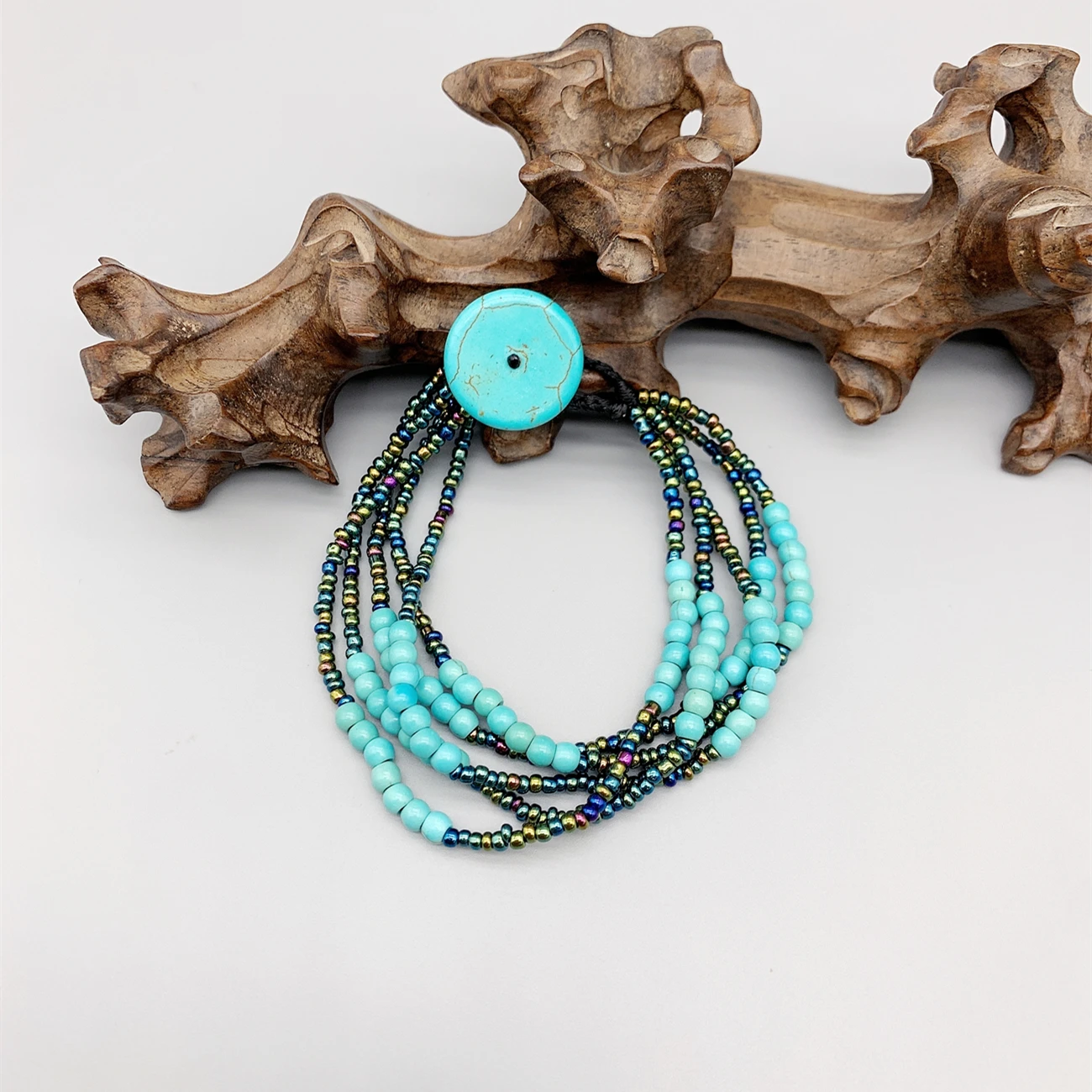 FoLisaUnique 4mm Turquoise Bracelet For Women Girls Gift Peacock Glass Beads Stone Button Clasp Stacking Layers Casual Bracelet
FoLisaUnique 4mm Turquoise Bracelet For Women Girls Gift Peacock Glass Beads Stone Button Clasp Stacking Layers Casual Bracelet