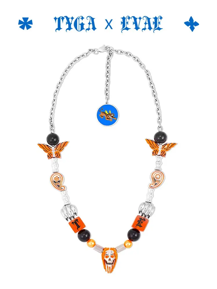 Punk Hip Hop Black orange tiger pattern amber dice adjustable cashew flower butterfly Necklace For Men Women Girls Jewelry
Punk Hip Hop Black orange tiger pattern amber dice adjustable cashew flower butterfly Necklace For Men Women Girls Jewelry