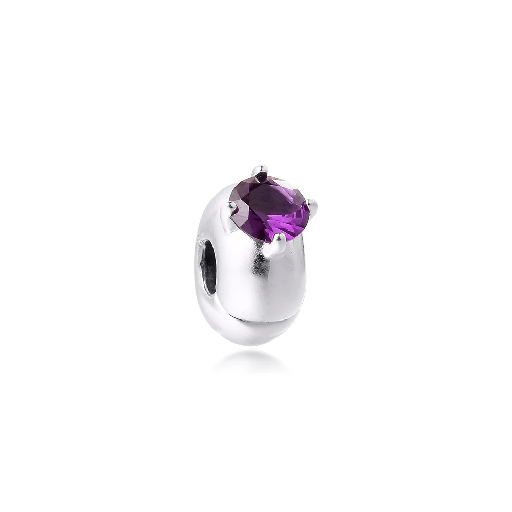Valentine's Day Purple Round Solitaire Clip Sterling Silver Jewelry Fits Original Charm Bracelet & Necklace Woman DIY Bead
Valentine's Day Purple Round Solitaire Clip Sterling Silver Jewelry Fits Original Charm Bracelet & Necklace Woman DIY Bead