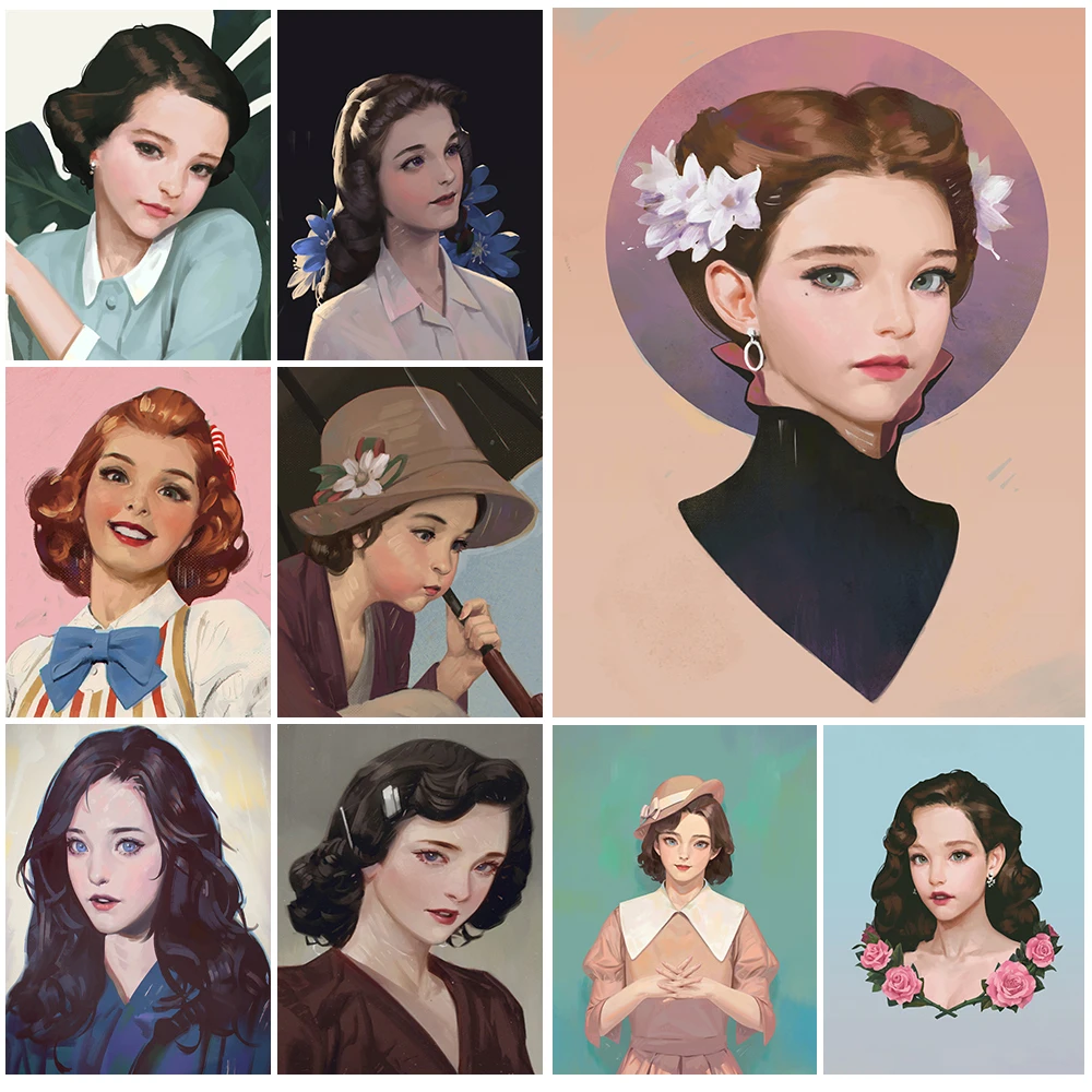 Cute Illustration Royal Flower Girl Thinking Women Nordic Poster Wall Art Canvas Painting Wall Pictures For Living Room Unframed
Cute Illustration Royal Flower Girl Thinking Women Nordic Poster Wall Art Canvas Painting Wall Pictures For Living Room Unframed