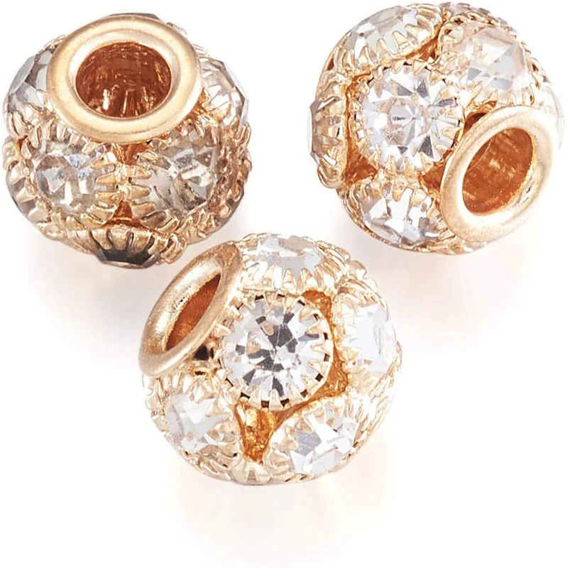 10Pc Gold Color Crystal Cubic Zirconia Beads Murano Rhinestone Glass Stone Spacer Beads for Jewelry Making Bulk DIY Craft Chains
10Pc Gold Color Crystal Cubic Zirconia Beads Murano Rhinestone Glass Stone Spacer Beads for Jewelry Making Bulk DIY Craft Chains