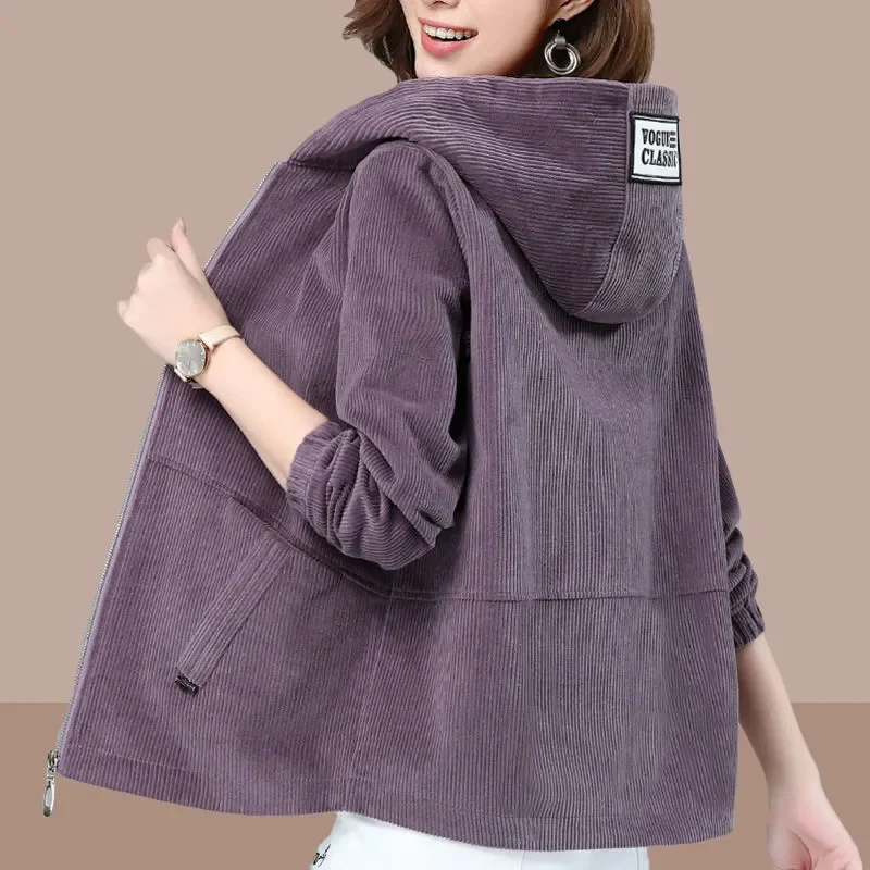 Corduroy Coat Hooded Windbreaker Women 2023New Mother Dress Loose Spring Autumn Corduroy Mid-Length Female Jacket L50
Corduroy Coat Hooded Windbreaker Women 2023New Mother Dress Loose Spring Autumn Corduroy Mid-Length Female Jacket L50