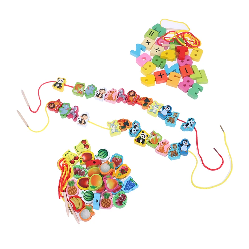 New DIY Toy Cartoon Fruit Animal Stringing Threading Wooden toys Baby Wooden beads toy Educational for Children
New DIY Toy Cartoon Fruit Animal Stringing Threading Wooden toys Baby Wooden beads toy Educational for Children