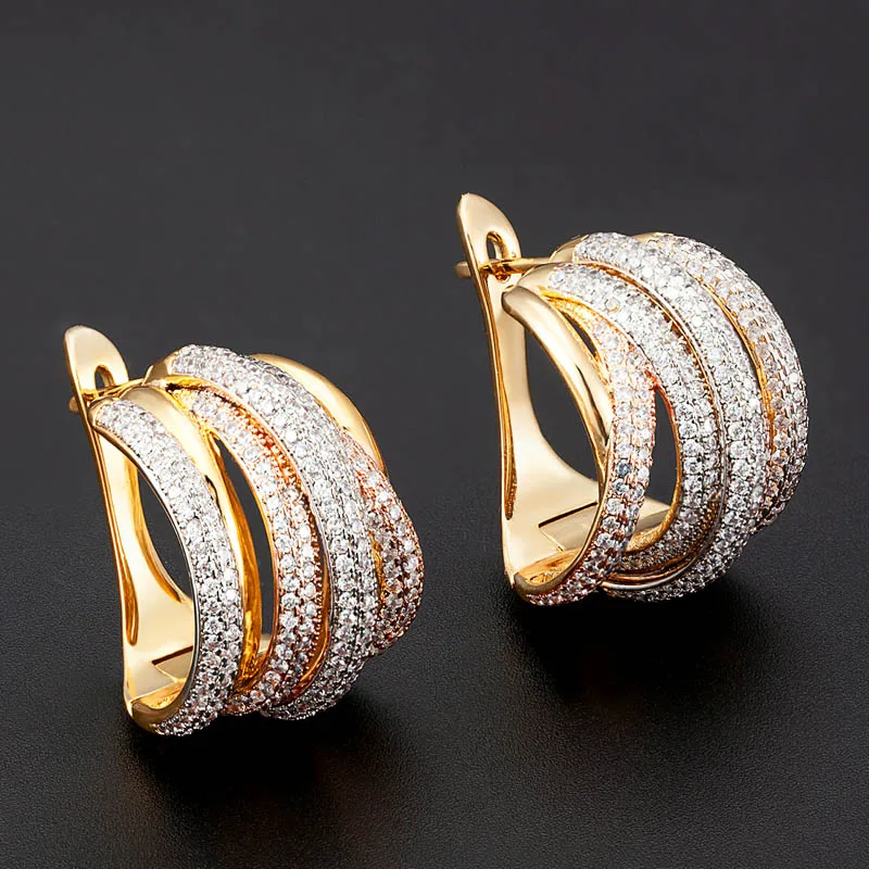 Zlxgirl Luxury Twist Lines Colorful Full Mirco Cubic Zirconia Setting European Wedding stud Earring bridal ears women couple Ear
Zlxgirl Luxury Twist Lines Colorful Full Mirco Cubic Zirconia Setting European Wedding stud Earring bridal ears women couple Ear