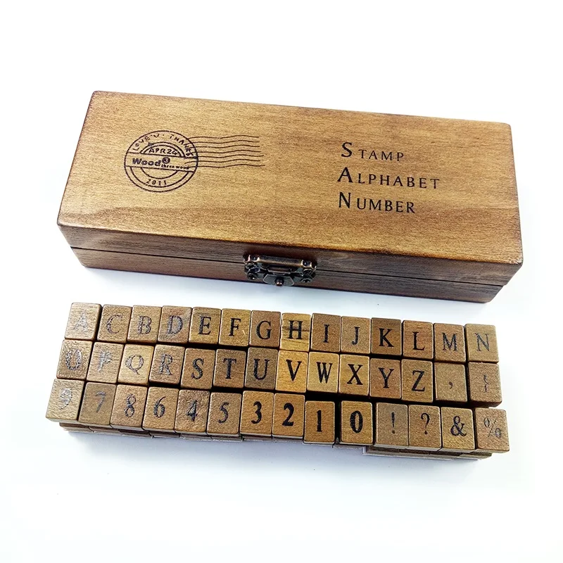 42 Pcs/set Romantic Design Capital Letters&Numbers Retro Vintage Wooden Craft Box Alphabet Stamp Rubber Stamp Set
42 Pcs/set Romantic Design Capital Letters&Numbers Retro Vintage Wooden Craft Box Alphabet Stamp Rubber Stamp Set