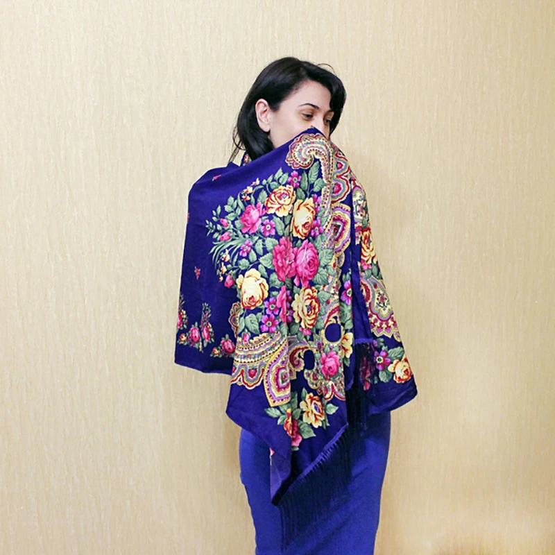 Women Scarf Winter Russian Ethnic Style Shawl Female Russian Babushka Hijab Floral Dupatta Ukrainian Polish Fringe Spain Scarves
Women Scarf Winter Russian Ethnic Style Shawl Female Russian Babushka Hijab Floral Dupatta Ukrainian Polish Fringe Spain Scarves