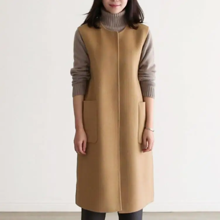 Autumn winter Wool Blend Vest Waistcoat Lady Office Long Waistcoat Women Casual Sleeveless Vest Jacket
Autumn winter Wool Blend Vest Waistcoat Lady Office Long Waistcoat Women Casual Sleeveless Vest Jacket