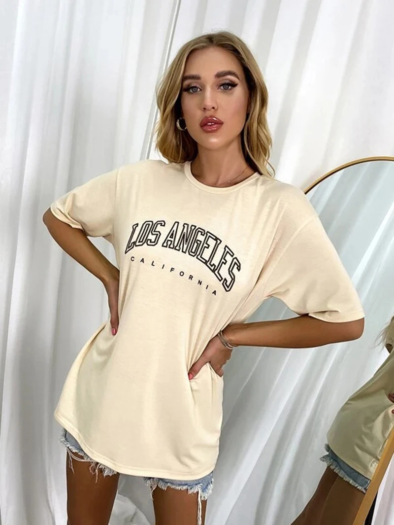 Los Angeles California Letter Printed Khaki Kawaii Cute Casual Funny 70s Vintage Aesthetics Women T-Shirt Street Style Clothing
Los Angeles California Letter Printed Khaki Kawaii Cute Casual Funny 70s Vintage Aesthetics Women T-Shirt Street Style Clothing