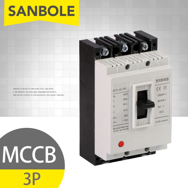 MCCB 3P Plastic Molded Case Circuit Breaker Atmosphere Switch for Power Distribution 32A/40A/63A/100A
MCCB 3P Plastic Molded Case Circuit Breaker Atmosphere Switch for Power Distribution 32A/40A/63A/100A