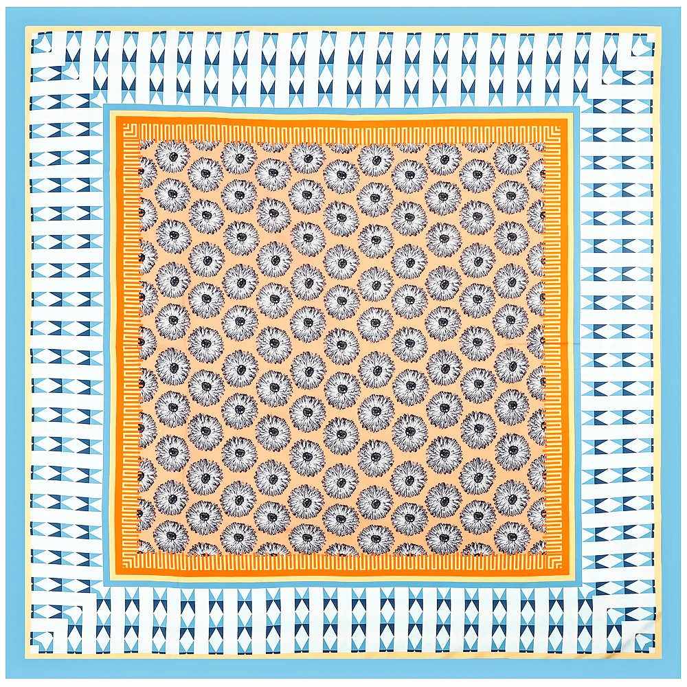 Europe and America 130cm New Geometric Sunflower women's Twill Silk Scarf Travel Decorative Sunscreen Shawl Large Square Scarf
Europe and America 130cm New Geometric Sunflower women's Twill Silk Scarf Travel Decorative Sunscreen Shawl Large Square Scarf