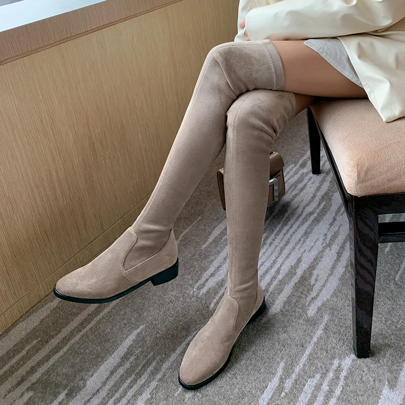 Suede Leather Long Boots Woman Over The Knee High Boots Women Low Heels Party Shoes Woman Tight High Warm Winter Snow Boots
Suede Leather Long Boots Woman Over The Knee High Boots Women Low Heels Party Shoes Woman Tight High Warm Winter Snow Boots