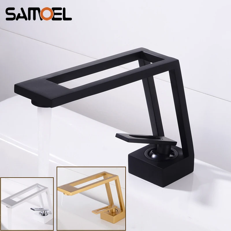 New Modern Fashion Creative Matte Black Deck-Mounted Bathroom Sink Faucet Brushed Gold Basin Cold Hot Water Mixer torneira B3434
New Modern Fashion Creative Matte Black Deck-Mounted Bathroom Sink Faucet Brushed Gold Basin Cold Hot Water Mixer torneira B3434