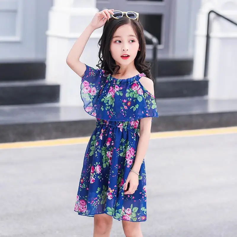 Girls dress summer children's clothing new sleeveless floral chiffon dress fashion road shoulder kids clothes
Girls dress summer children's clothing new sleeveless floral chiffon dress fashion road shoulder kids clothes