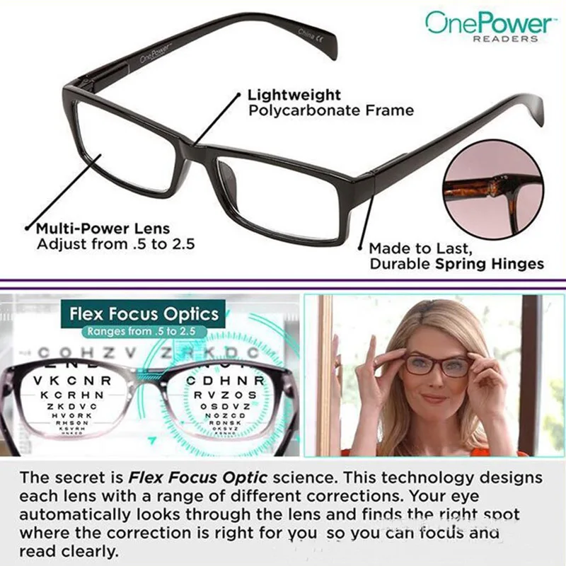 Newest Multifocal One Power Readers Reading Glasses High Quality Men Women Auto Adjusting Clear Presbyopic Glasses dropshipping
Newest Multifocal One Power Readers Reading Glasses High Quality Men Women Auto Adjusting Clear Presbyopic Glasses dropshipping