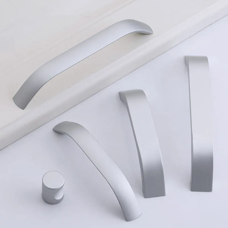 Silver Handle Knob Furniture Handle Kitchen Handles Cabinet Knobs and Handles Drawer Pulls Aluminum Cupboard Handle Door Knobs
Silver Handle Knob Furniture Handle Kitchen Handles Cabinet Knobs and Handles Drawer Pulls Aluminum Cupboard Handle Door Knobs