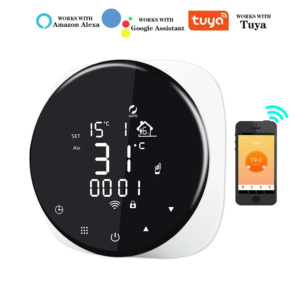 Tuya WiFi Thermostat Smart Thermostat WiFi Underfloor Heating Temperature Controller work with Google Home Alexa
Tuya WiFi Thermostat Smart Thermostat WiFi Underfloor Heating Temperature Controller work with Google Home Alexa