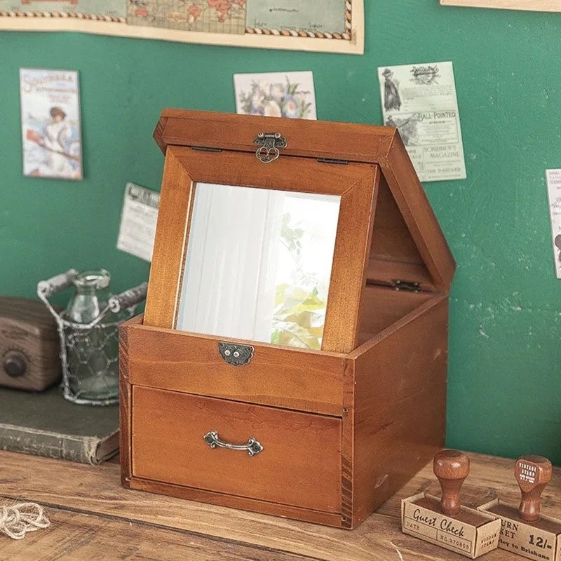 Makeup Storage Box With Mirror Wooden Floding Mirrors Lipstick Jewelry For Desktop Home Decoration Storage Boxes
Makeup Storage Box With Mirror Wooden Floding Mirrors Lipstick Jewelry For Desktop Home Decoration Storage Boxes