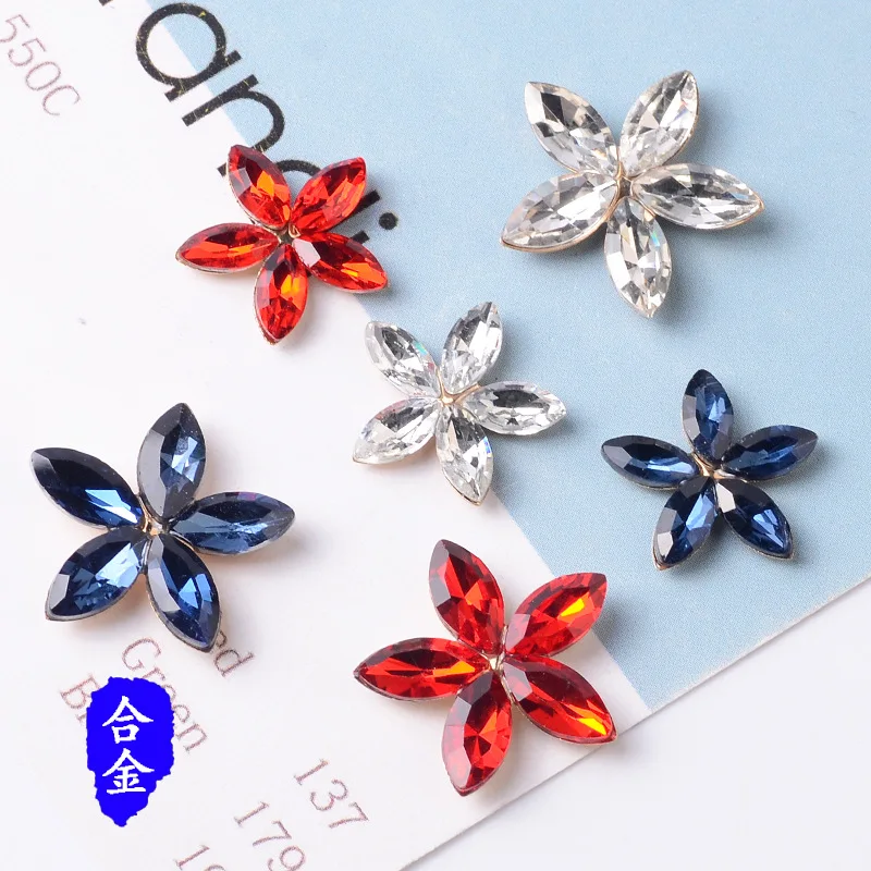 50pc 17/19mm Gold color Alloy Material Crystal Flower Charm (no hole) For DIY Clothing/Hair Wedding Handmade Jewelry Making
50pc 17/19mm Gold color Alloy Material Crystal Flower Charm (no hole) For DIY Clothing/Hair Wedding Handmade Jewelry Making