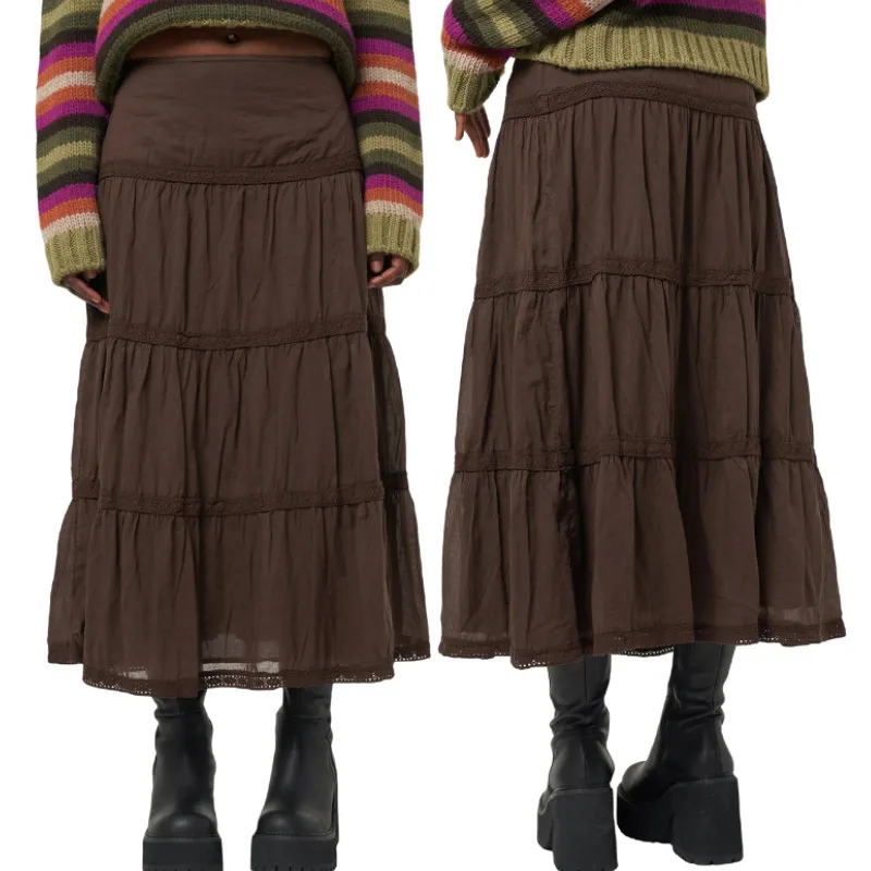 Women Long Skirt, Vintage Elegant Solid Pleated Fall Swing Skirt for Casual Daily
Women Long Skirt, Vintage Elegant Solid Pleated Fall Swing Skirt for Casual Daily