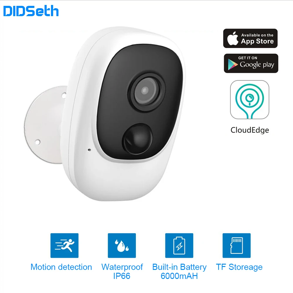 Камера видеонаблюдения DIDseth, 1080P, Wi-Fi, IP66, беспроводная, водонепроницаемая, с питанием от аккумулятора
Камера видеонаблюдения DIDseth, 1080P, Wi-Fi, IP66, беспроводная, водонепроницаемая, с питанием от аккумулятора