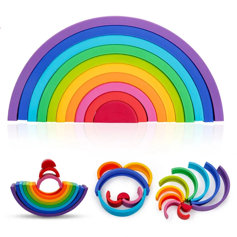 Silicone Baby Rainbow Stacker Toys BPA Free For Kids Creative Rainbow Building Blocks Montessori Educational Toy Children Gifts
Silicone Baby Rainbow Stacker Toys BPA Free For Kids Creative Rainbow Building Blocks Montessori Educational Toy Children Gifts