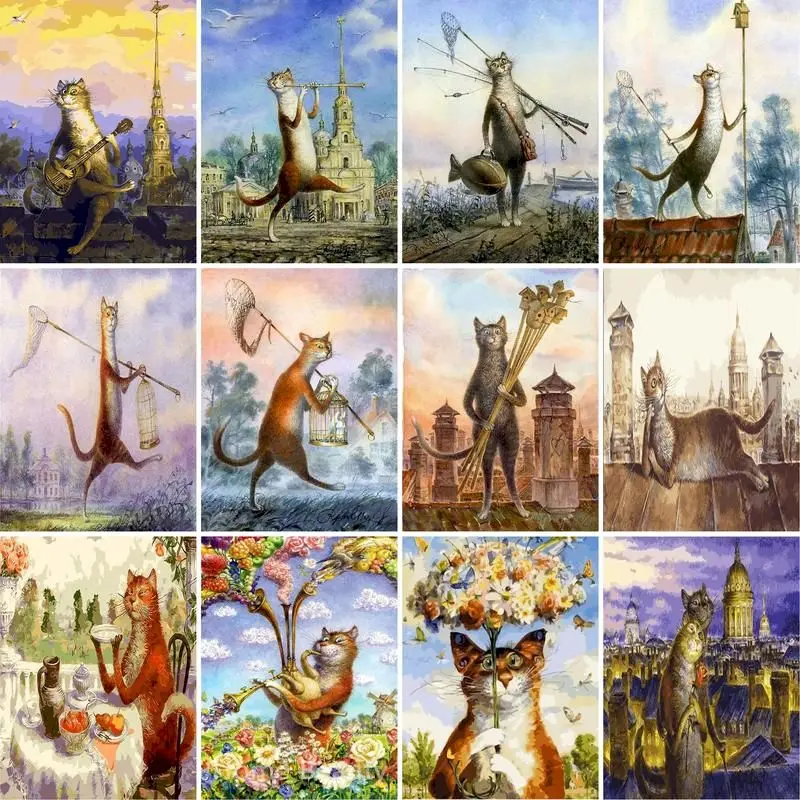 GATYZTORY Frame Cartoon cat Animals DIY Oil Painting By Number Calligraphy Painting Acrylic Paint On Canvas For Home Decor 40x50
GATYZTORY Frame Cartoon cat Animals DIY Oil Painting By Number Calligraphy Painting Acrylic Paint On Canvas For Home Decor 40x50