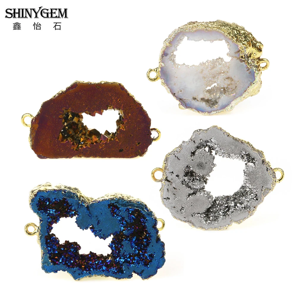ShinyGem Irregular Natural Crystal Druzy Slice Pendants Charm Mineral Geode Stone Gold Plating Connectors For DIY Jewelry Making
ShinyGem Irregular Natural Crystal Druzy Slice Pendants Charm Mineral Geode Stone Gold Plating Connectors For DIY Jewelry Making