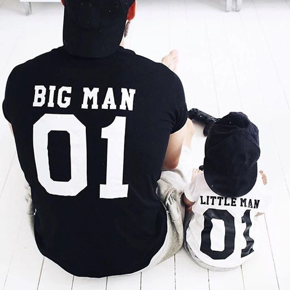 Funny Big man Little Men letter Print Family Matching Clothes Dad and Son T-shirt graphic tees summer tips
Funny Big man Little Men letter Print Family Matching Clothes Dad and Son T-shirt graphic tees summer tips