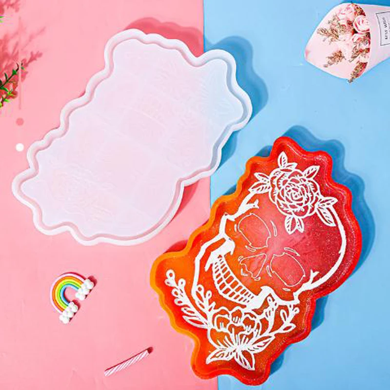 Halloween Skull Head Tray Epoxy Resin Mold Serving Plate Board Coaster Casting Silicone Mould DIY Crafts Jewelry Home Decoration
Halloween Skull Head Tray Epoxy Resin Mold Serving Plate Board Coaster Casting Silicone Mould DIY Crafts Jewelry Home Decoration