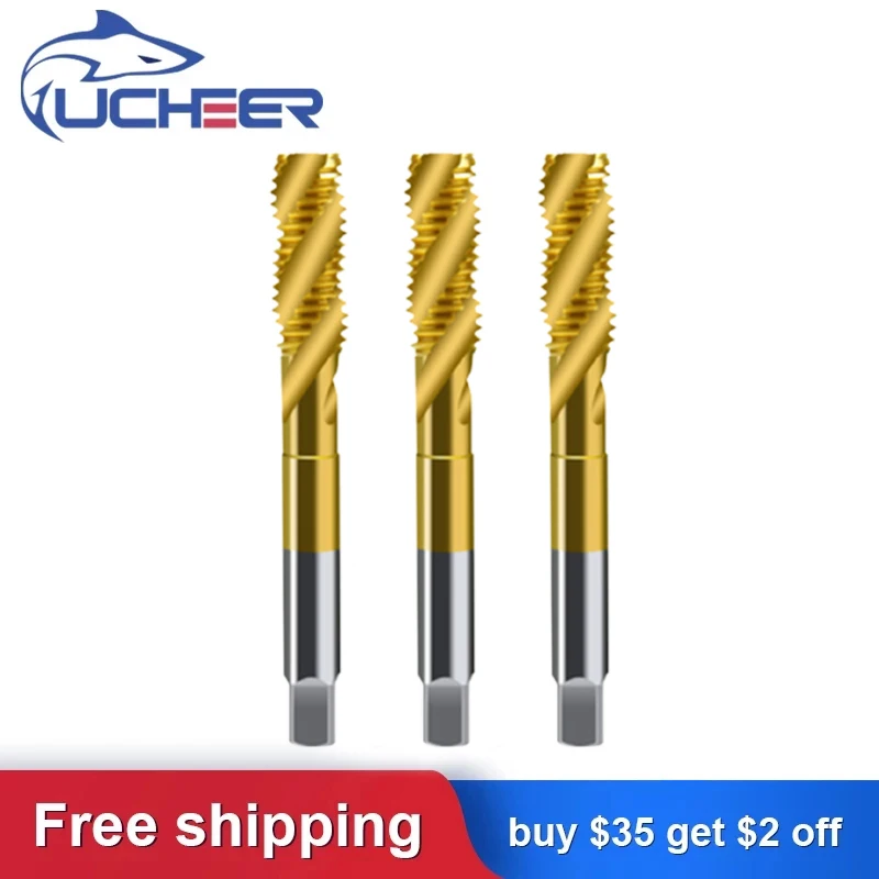 UCHEER, 1 шт., титанизированный спиральный винтовой кран, сверла, станок, точка резьбы M2.5-M10
UCHEER, 1 шт., титанизированный спиральный винтовой кран, сверла, станок, точка резьбы M2.5-M10
