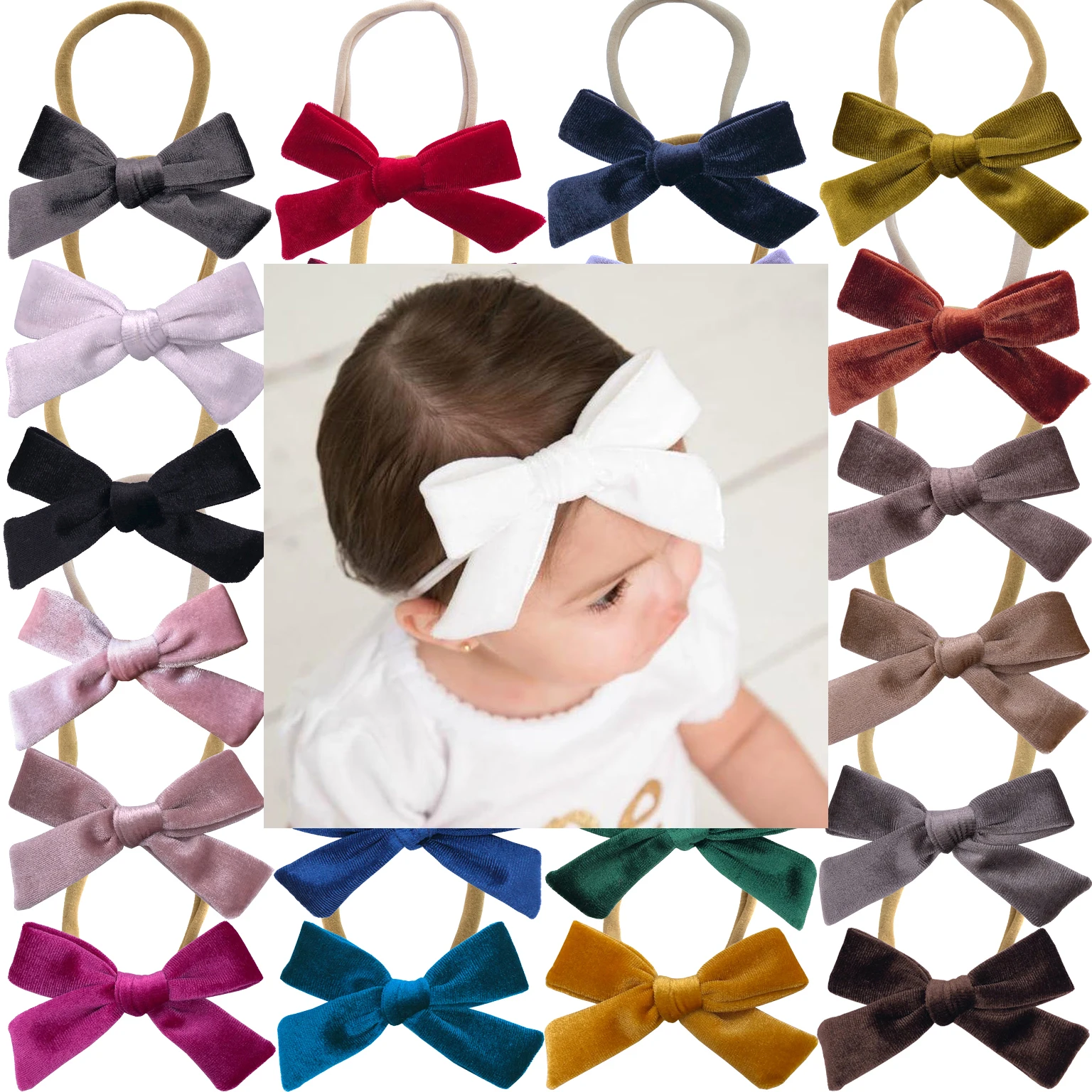 Baby Girls 3.5 inch Velvet bow headbands Vintage Velvet fabric piggy tail bow hair elastic bands Kids headband Hair Accessories
Baby Girls 3.5 inch Velvet bow headbands Vintage Velvet fabric piggy tail bow hair elastic bands Kids headband Hair Accessories