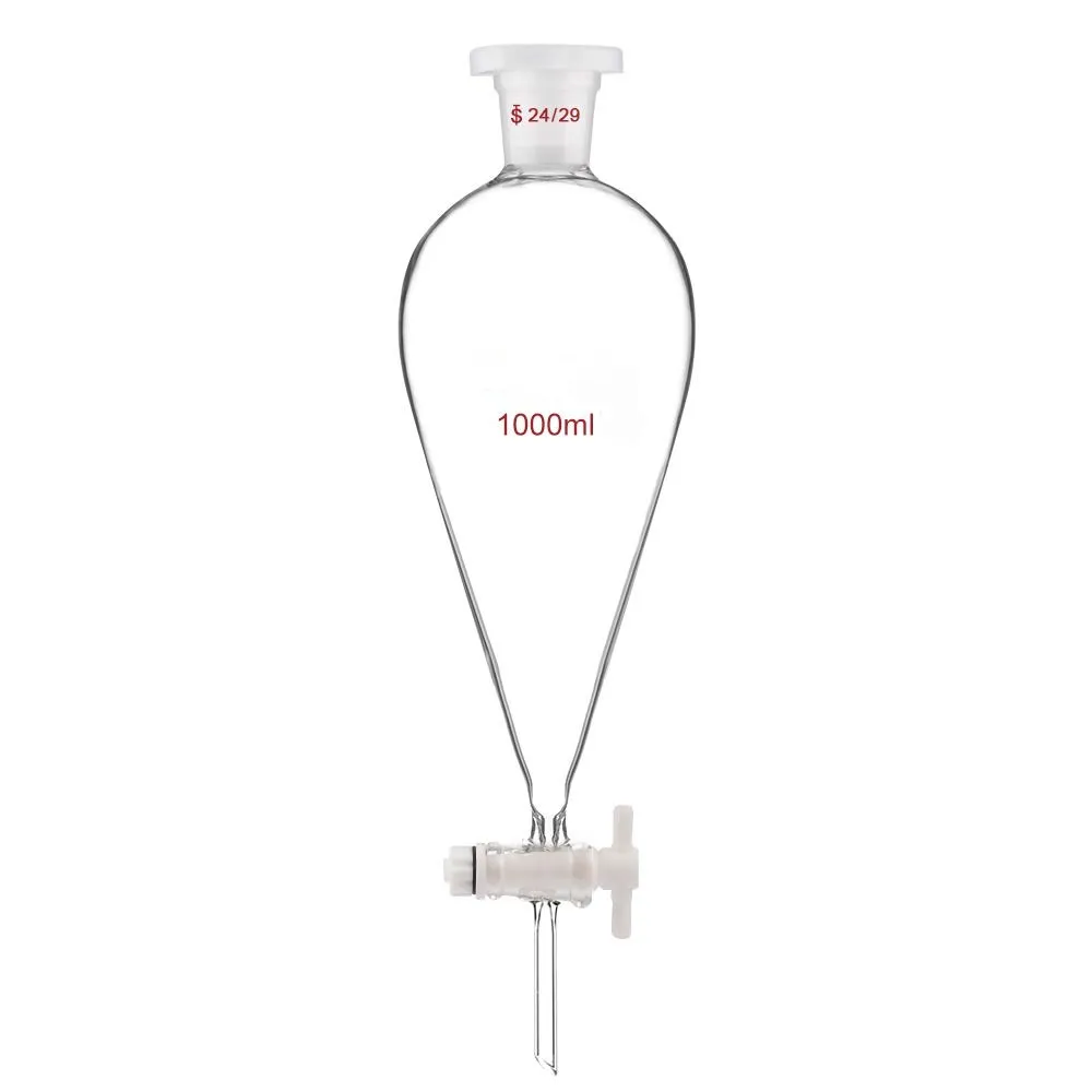 Borosilicate Glass 1000ml Heavy Wall Conical Separatory Funnel With 24/29 Joints And PTFE Stopcock
Borosilicate Glass 1000ml Heavy Wall Conical Separatory Funnel With 24/29 Joints And PTFE Stopcock