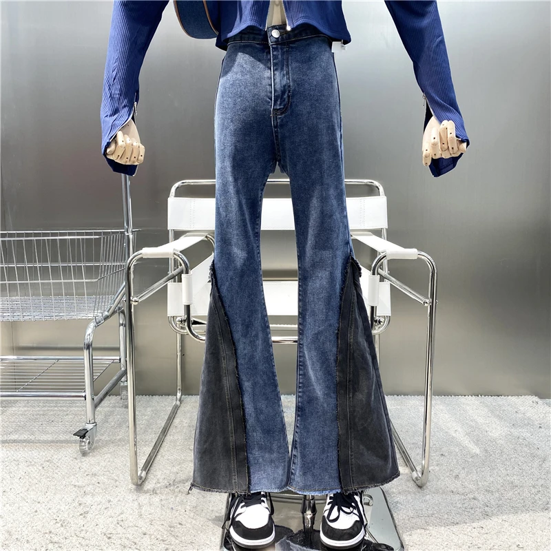 New Super Leg Length Stitching Jeans Vintage Contrast Color Rough Edge Versatile Elastic Slim Fit High Waist Floor Flare Pants
New Super Leg Length Stitching Jeans Vintage Contrast Color Rough Edge Versatile Elastic Slim Fit High Waist Floor Flare Pants