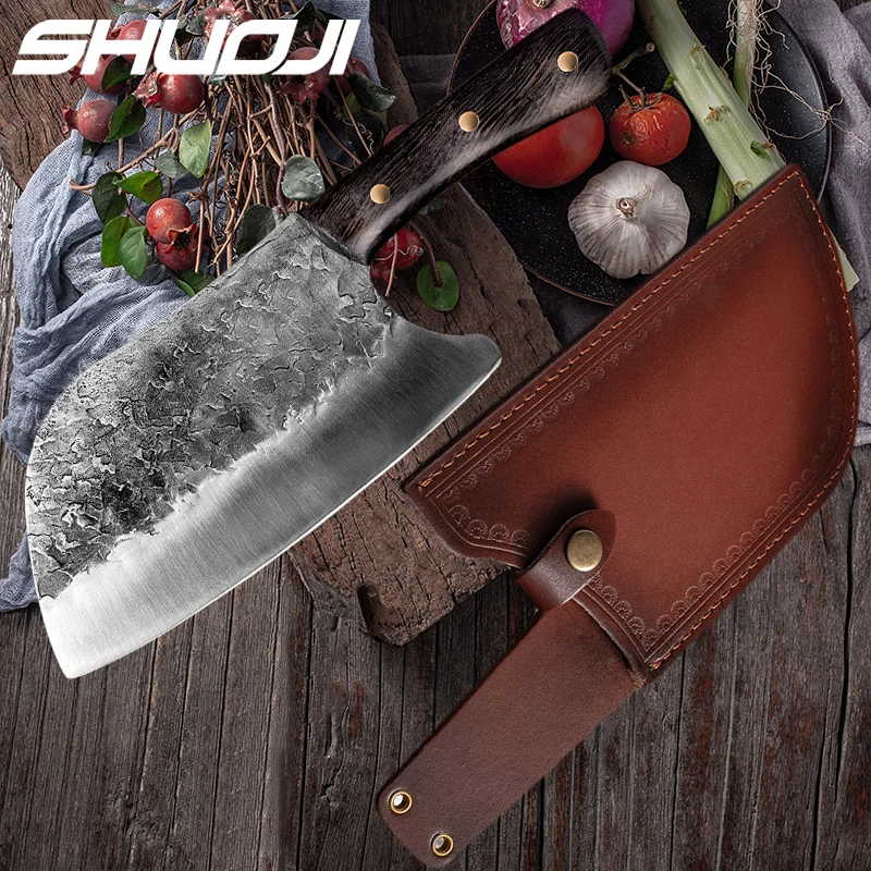 SHUOJI Handmade Forged Kitchen Knife 5Cr15mov Handmade Butcher Knife 8 Inch Sharp Blade Wood Handle Chef Cleaver Knife Shearh
SHUOJI Handmade Forged Kitchen Knife 5Cr15mov Handmade Butcher Knife 8 Inch Sharp Blade Wood Handle Chef Cleaver Knife Shearh