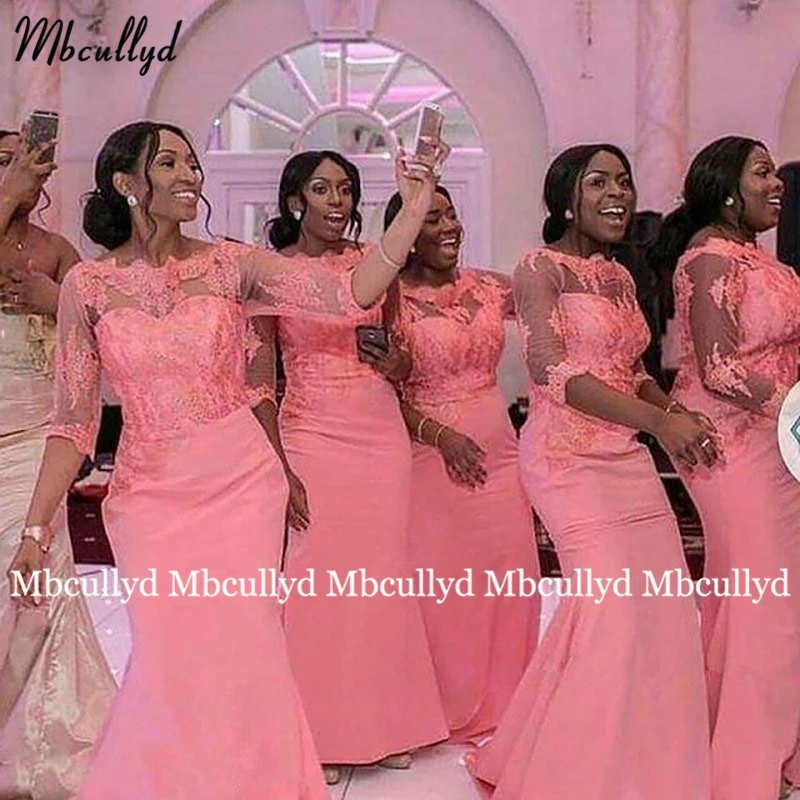 Peach Mermaid Bridesmaid Dresses Lace Appliques Lace Up Back Satin Long Wedding Party Dresses Prom Maid of Honor Plus Size
Peach Mermaid Bridesmaid Dresses Lace Appliques Lace Up Back Satin Long Wedding Party Dresses Prom Maid of Honor Plus Size