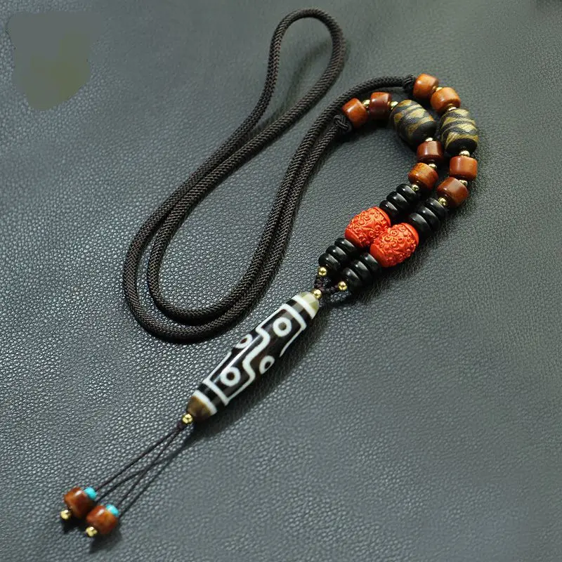Vintage Tibetan Dzi Bead Pendant Magical 9 Eyes Amulet Vermilion Bead Off Evil Necklace Very Rare
Vintage Tibetan Dzi Bead Pendant Magical 9 Eyes Amulet Vermilion Bead Off Evil Necklace Very Rare