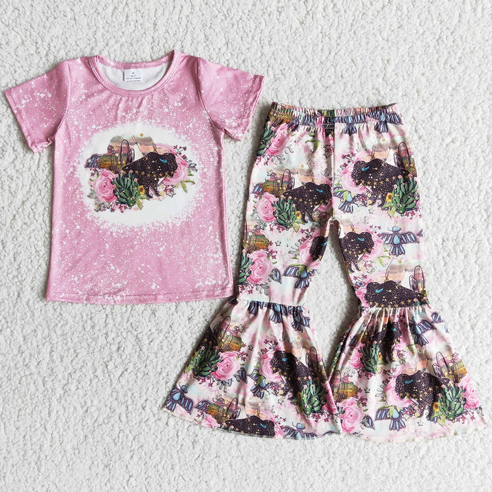 New Arrival Girls Clothing Bell Bottom Outfits Flower Cow Printed Kids Clothes Girls Spring Set Pink Cute Baby Clothes Wholesale
New Arrival Girls Clothing Bell Bottom Outfits Flower Cow Printed Kids Clothes Girls Spring Set Pink Cute Baby Clothes Wholesale