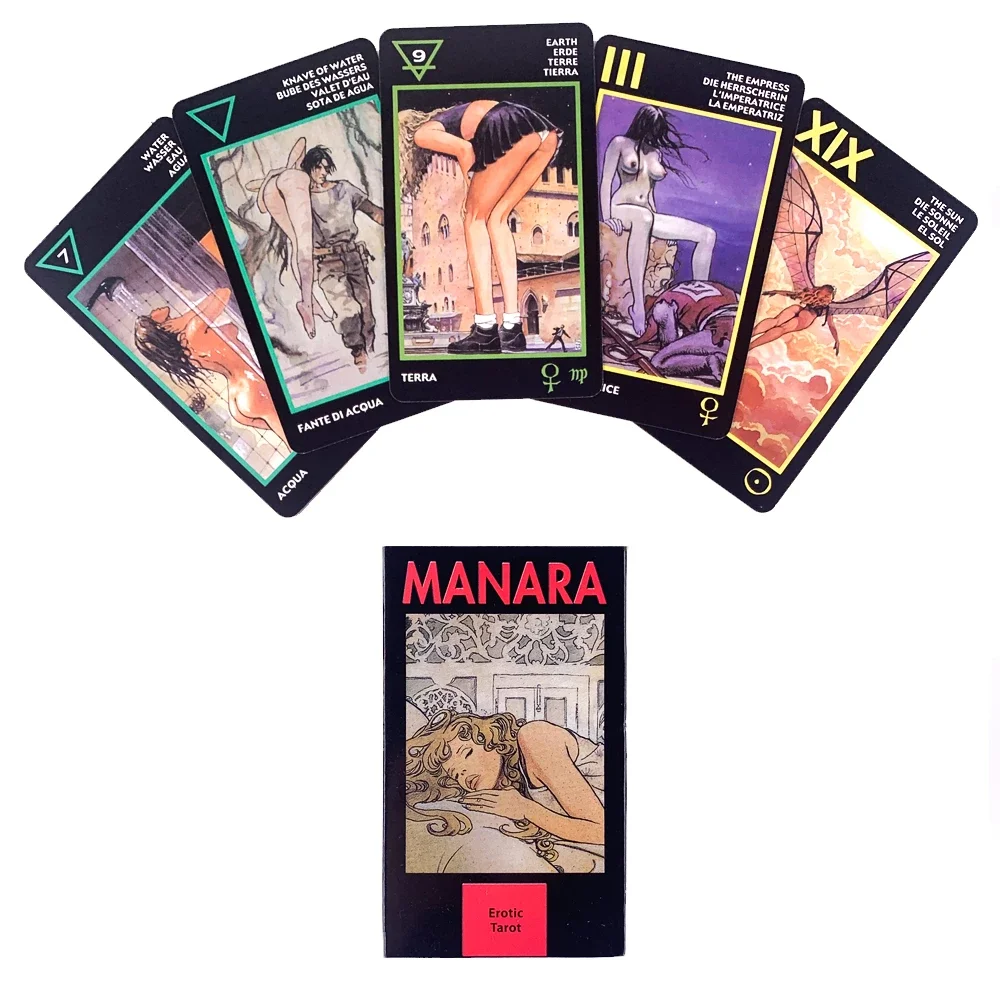 New Manara Tarot Board Game Cards Mysterious Divination Deck Family Party Games English Version Vintage Color Cards
New Manara Tarot Board Game Cards Mysterious Divination Deck Family Party Games English Version Vintage Color Cards