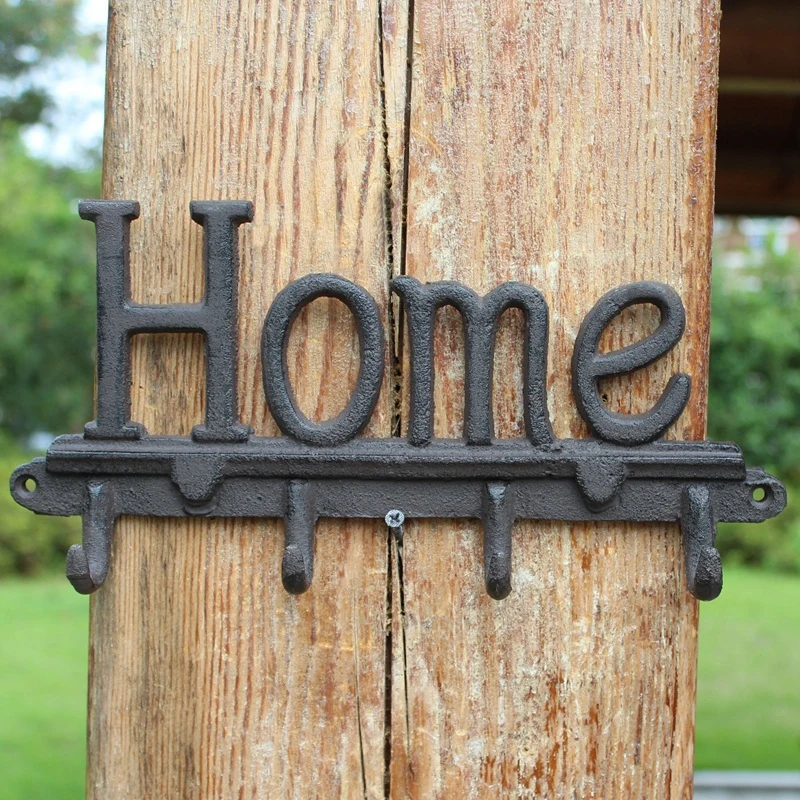 European Farm House Accents Handmade Antique Black Home Letters Signs Cast Iron Wall Mounted Hook With Four Hangers Metal Racks
European Farm House Accents Handmade Antique Black Home Letters Signs Cast Iron Wall Mounted Hook With Four Hangers Metal Racks