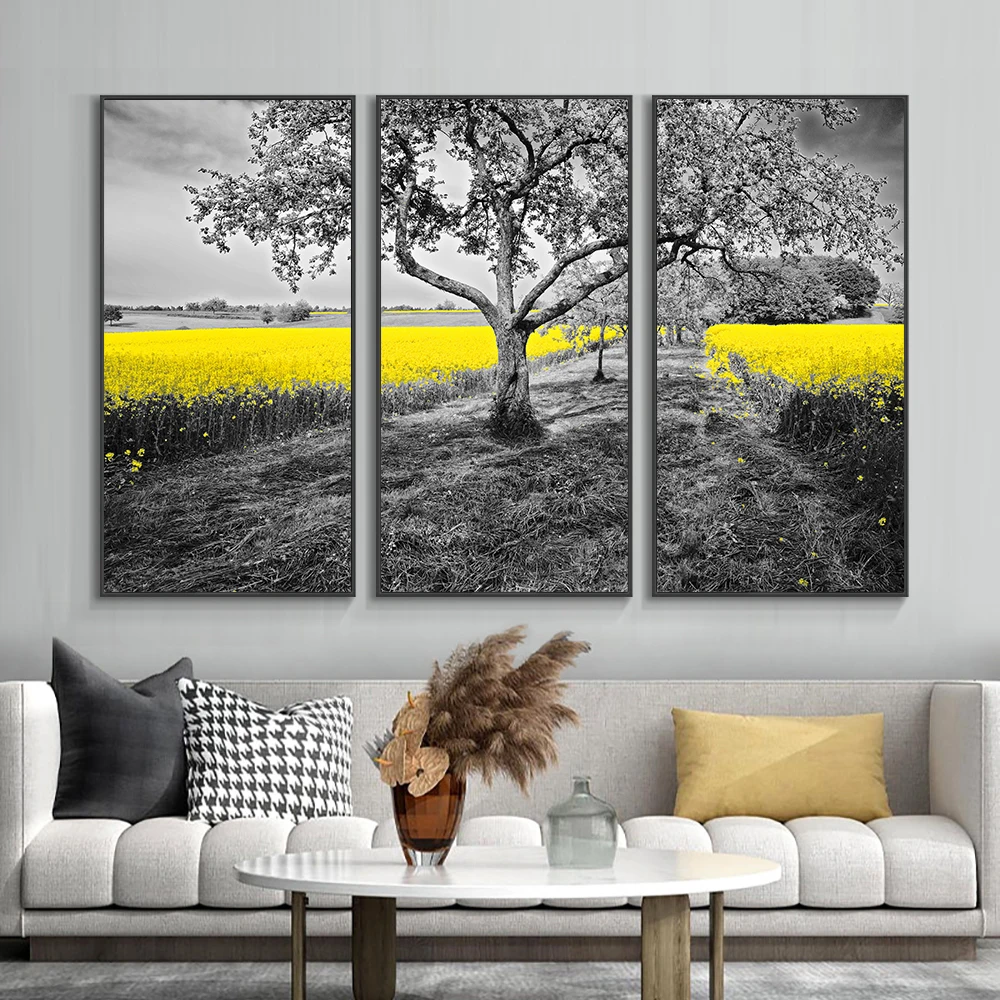3 panel Abstract Grey Trees Yellow Flowers Canvas Painting Landscape Wall Art Posters and Prints For Living Room Home Decor
3 panel Abstract Grey Trees Yellow Flowers Canvas Painting Landscape Wall Art Posters and Prints For Living Room Home Decor